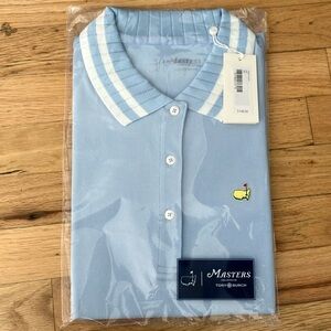 Tory Burch MASTERS ladies size small blue golf shirt